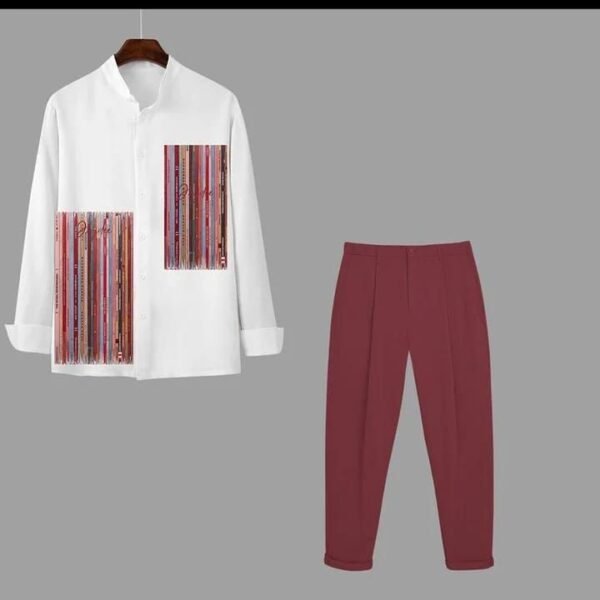 Couture set with oxblood pant